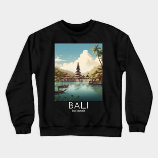 A Vintage Travel Illustration of Bali - Indonesia Crewneck Sweatshirt